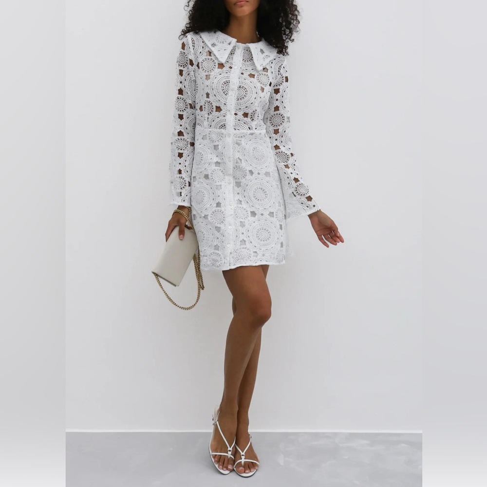 Elegant White Lace Mini Dress